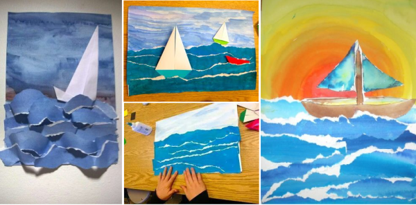 Пейзаж из цветной бумаги