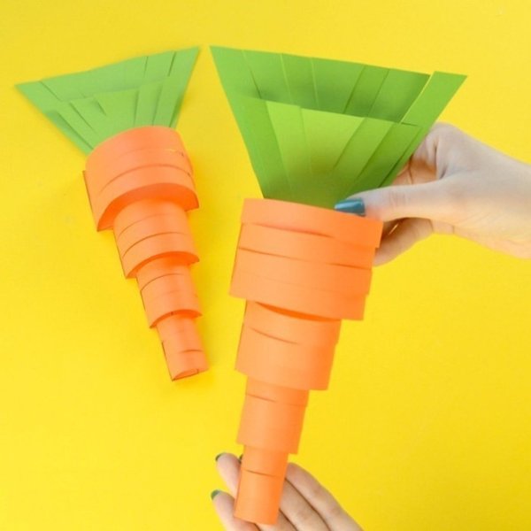 Поделка морковь из бумаги