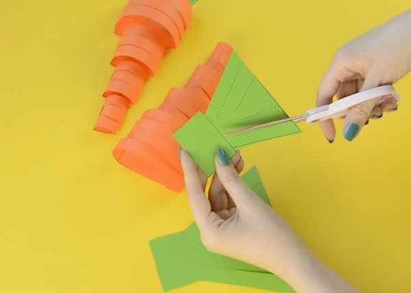 Морковь поделка из цветной бумаги