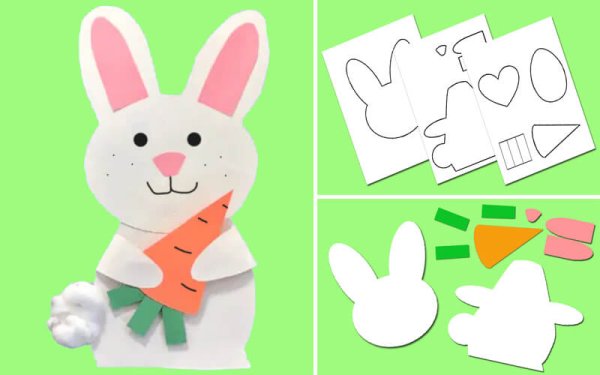 Аппликация заяц из бумаги шаблоны