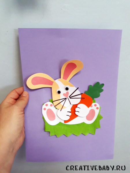 Аппликация морковка для зайчика