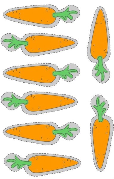 Трафарет морковки для аппликации