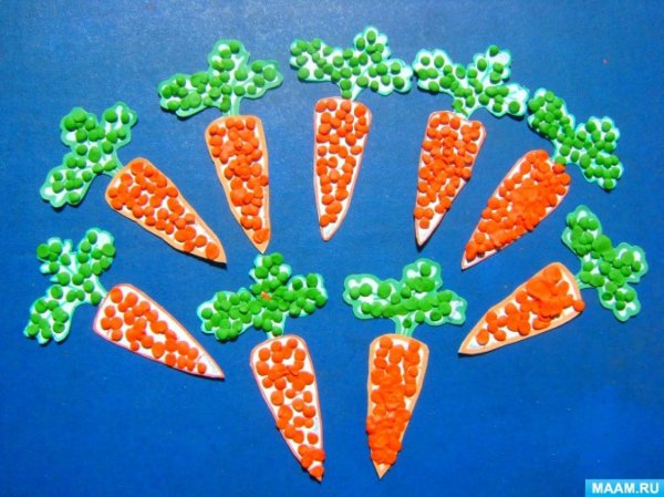 Лепка овощи младшая группа