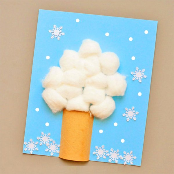 Аппликация из ваты