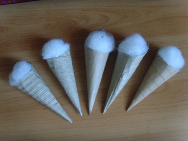 Мороженое рожок из бумаги