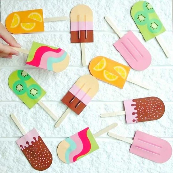 Поделка эскимо мороженое из бумаги для детей