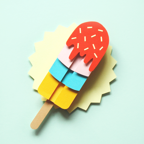 Мороженое из цветной бумаги