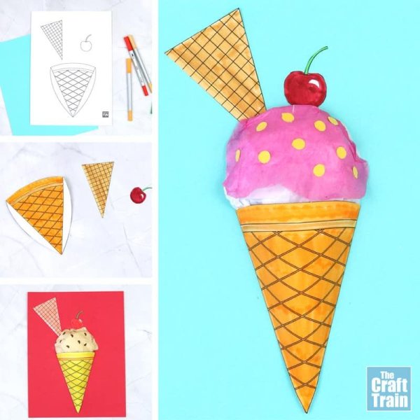 Paper Ice Cream Template
