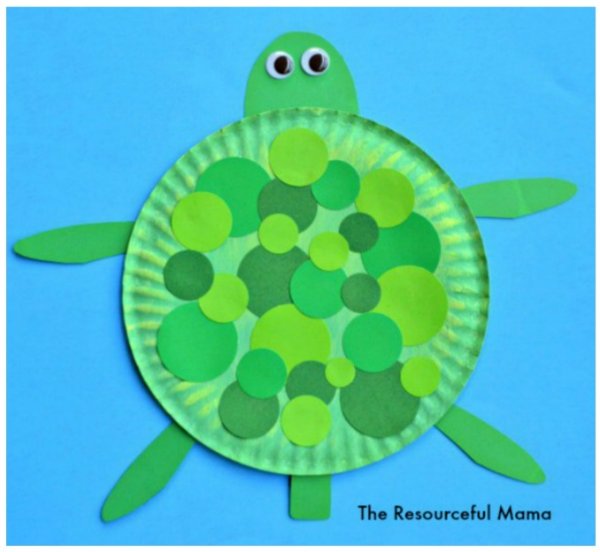 Черепашка из бумажной тарелки