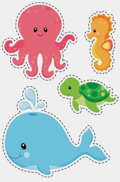 Морские жители для вырезания