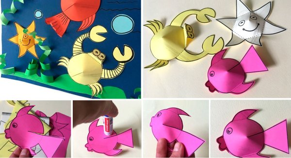 Поделка рыба из бумаги