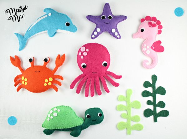 Игрушки из фетра морские обитатели