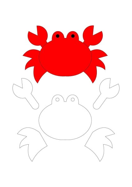 Краб аппликация для детей