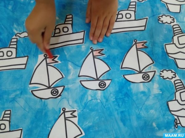 Аппликация на тему морской флот средняя группа