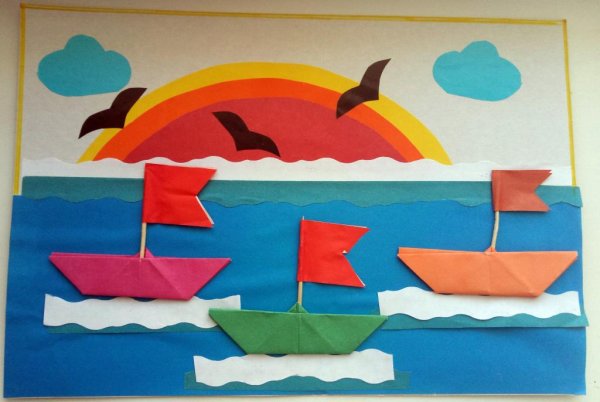 Аппликация корабли на рейде