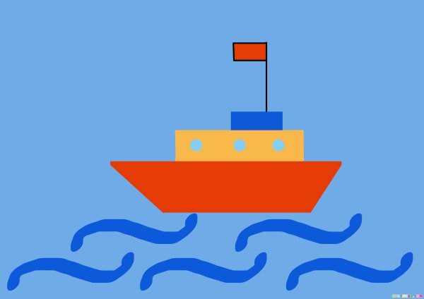 Аппликация в подготовительной группе пароход Колдина