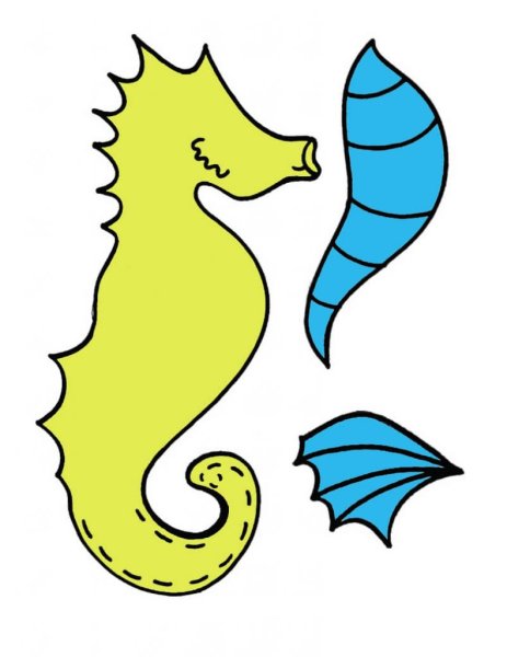 Морской конек шаблон