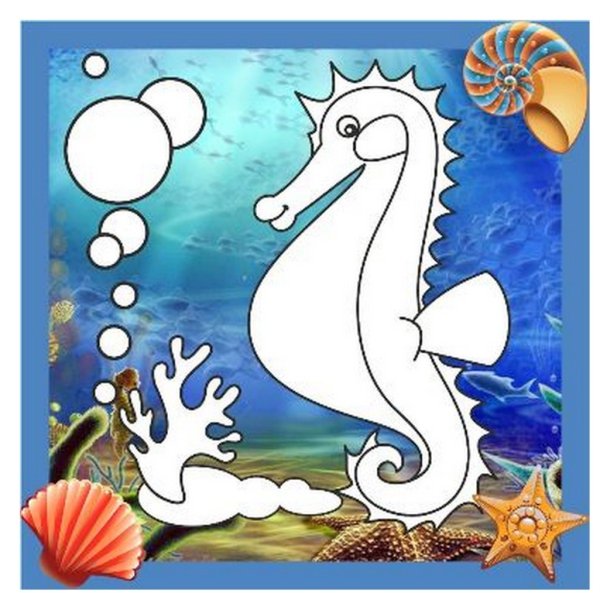 Аппликация морской конек