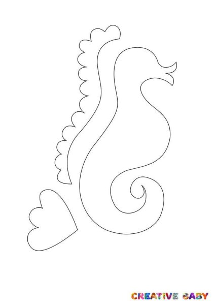 Аппликация морской конек