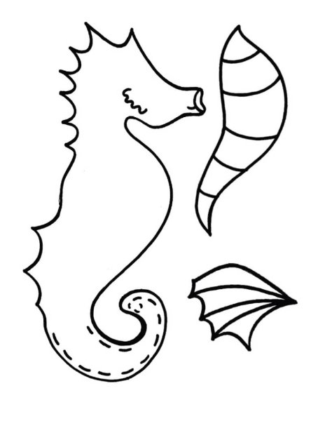 Морской конек шаблон