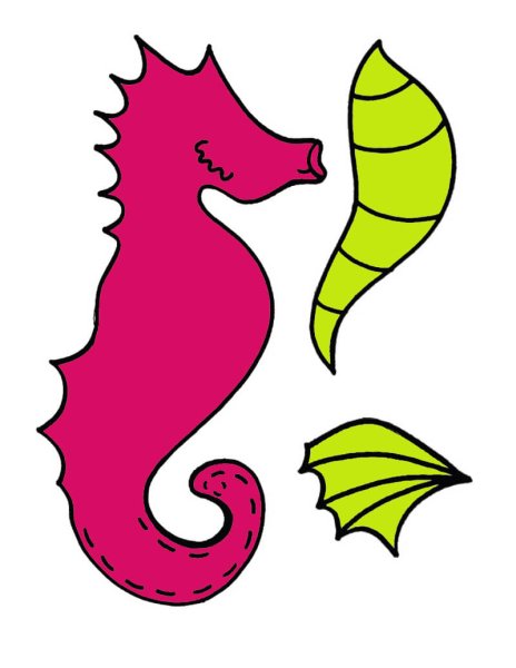 Морской конек аппликация из бумаги