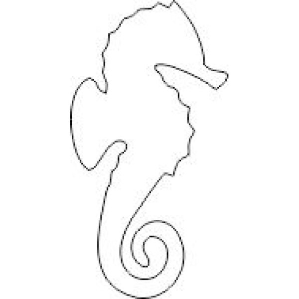 Морской конек трафарет для вырезания