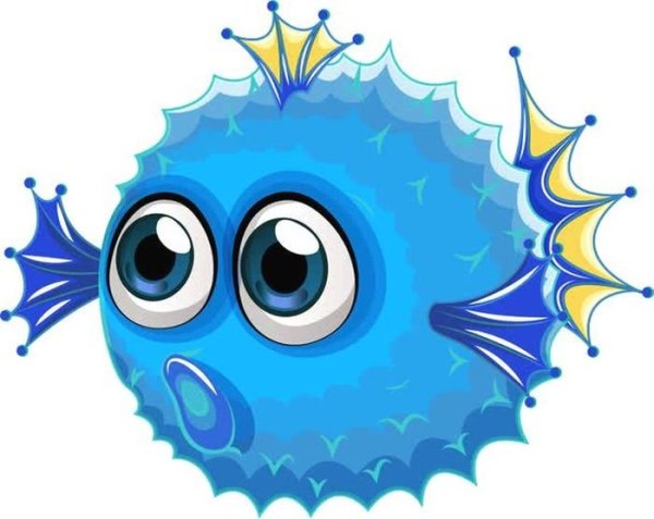 Рыба еж мультяшная