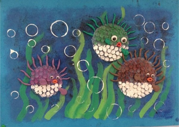 Рисование пупырчатой пленкой