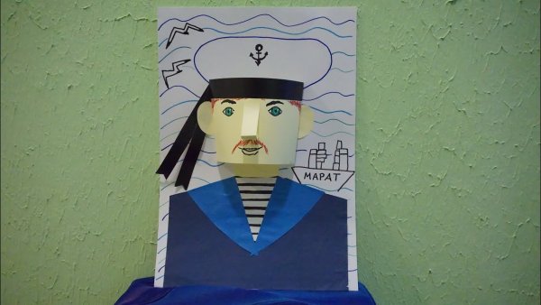 Аппликация портрет моряка