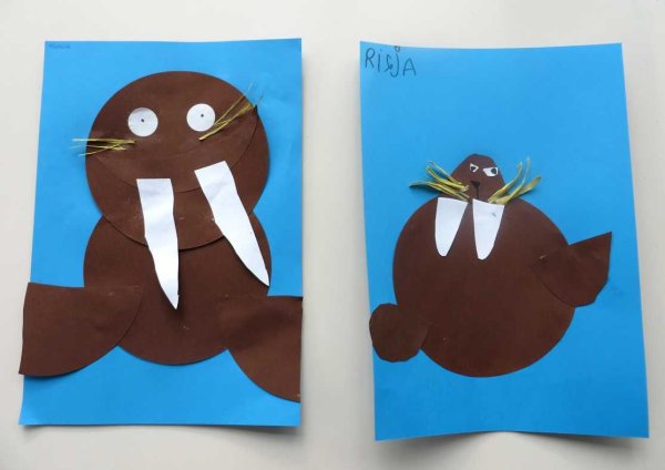 Аппликация животные севера старшая группа