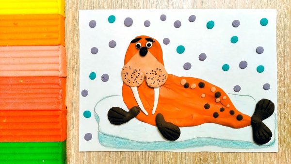 Морж пластилинография