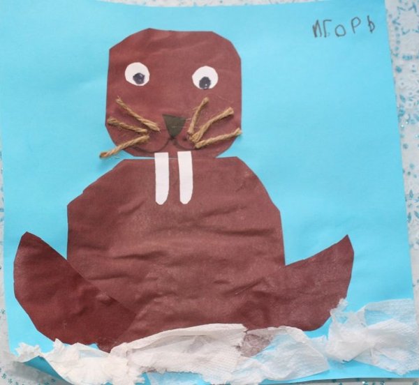 Аппликация морж