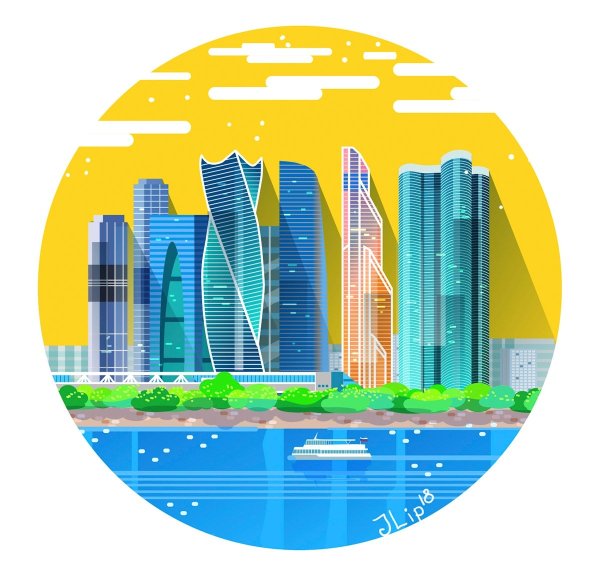 Москва Сити на белом фоне