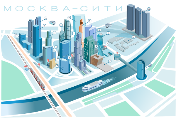 Москва Сити изометрия