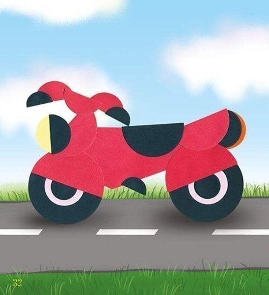 Аппликация мотоцикл