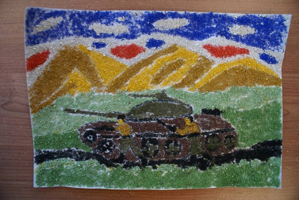 Аппликация на тему 23 февраля