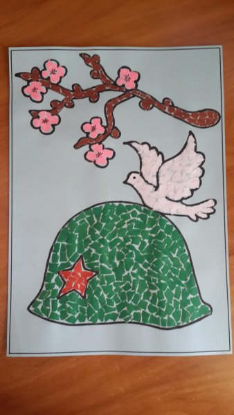 Аппликация из обрывной бумаги