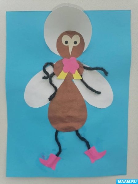 Муха Цокотуха аппликация с детьми средней группы