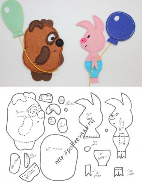 Игрушки из фетра выкройки