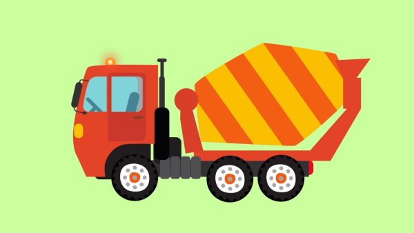 Бетономешалка мультяшная