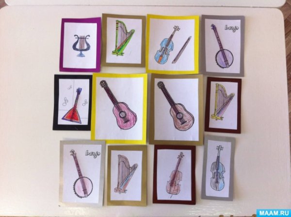 Аппликация в старшей группе на тему музыкальные инструменты