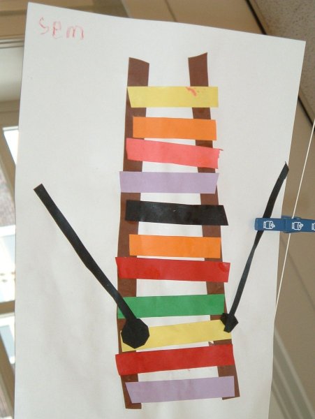 Музыкальные инструменты аппликация для детей