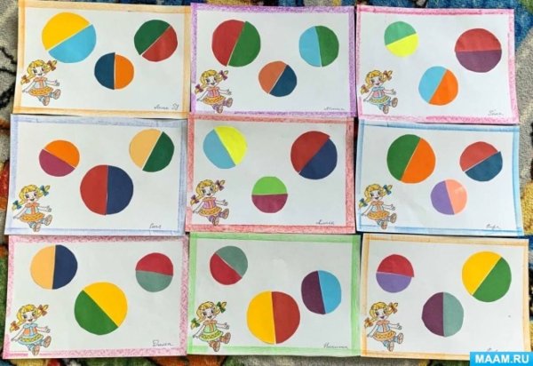 Аппликация мячики в первой младшей