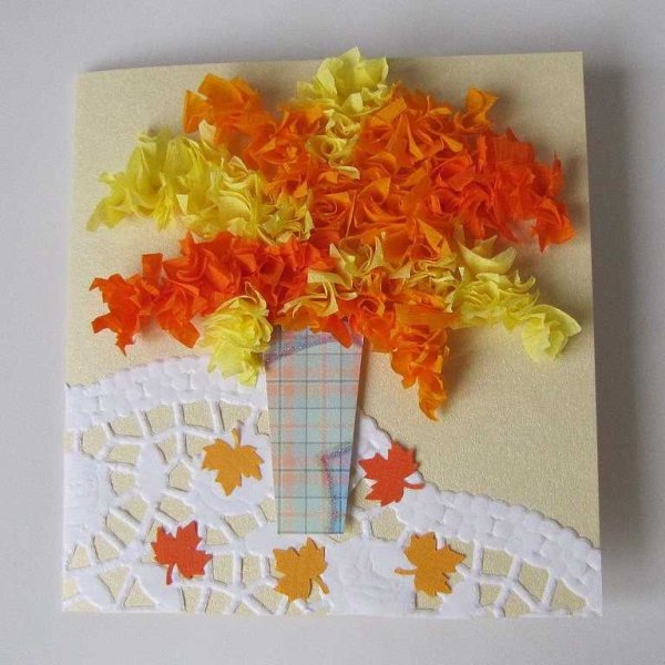 Осенняя поделка открытка