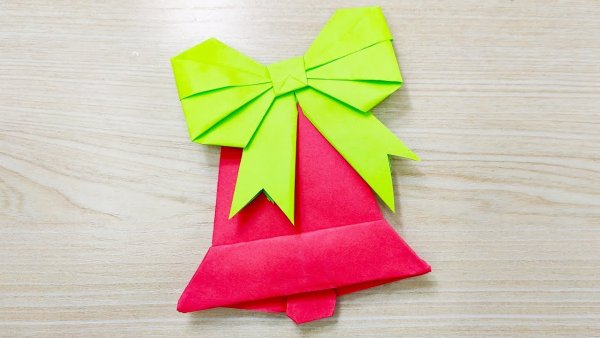 Оригами колокольчик из бумаги