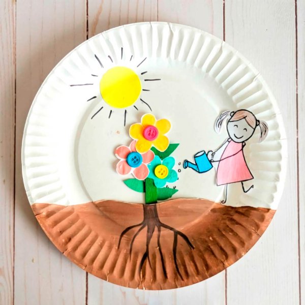 Аппликация из бумажных тарелок