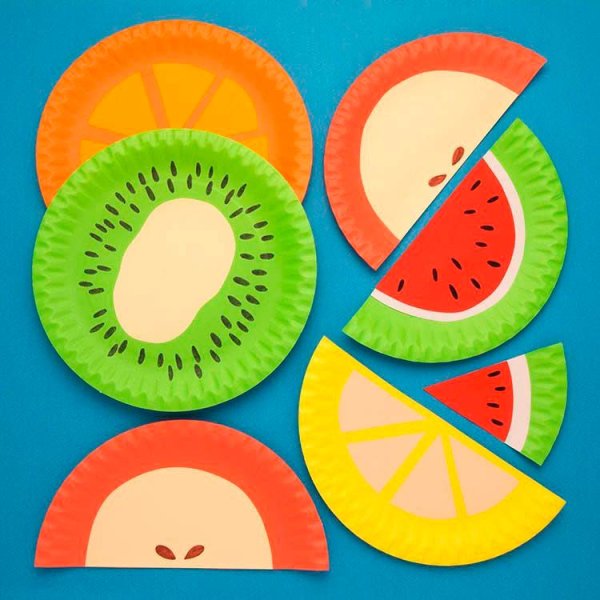 Фрукты из бумажных тарелок