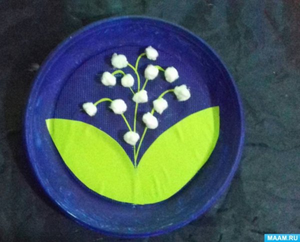 Аппликация на тарелке бумажной