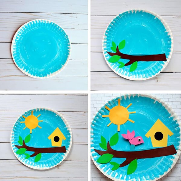 Аппликация из бумажных тарелок