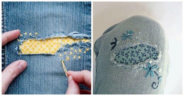 Красиво заштопать дырочку на одежде